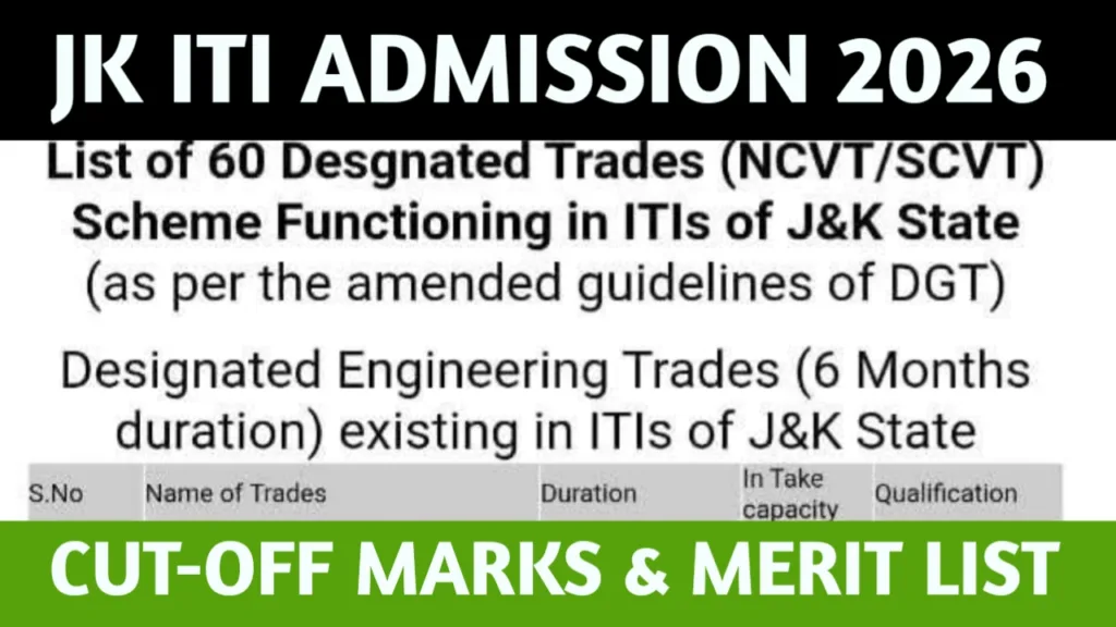 Jk iti admission 2026